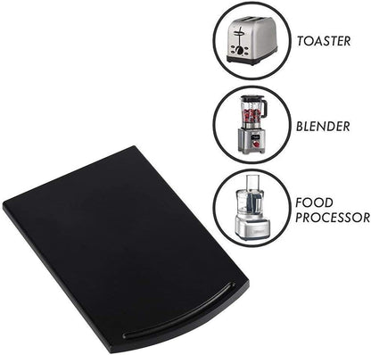 2 PCS Coffee Maker Trays, Kitchen Caddy Sliding Coffee Tray Mat, 12'' under Cabinet Appliance Coffee Maker Toaster Countertop Storage Moving Slider with Smooth Rolling Wheels